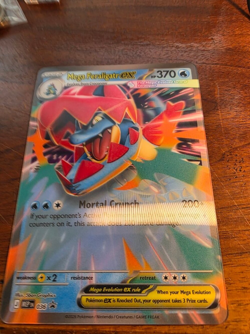 ASCENDED HEROES MEGA FERALIGATR EX PROMO 036 NM JUMBO CARD